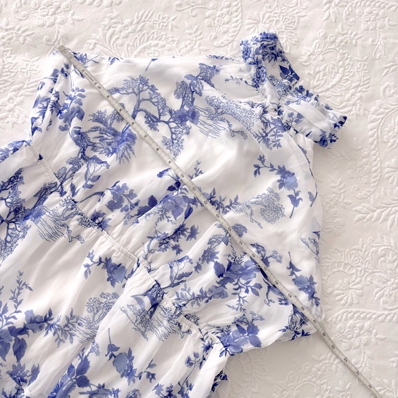 NWOT Lulus Float to You White Floral Print Halter Tiered Midi Dress XLarge - Picture 7 of 8